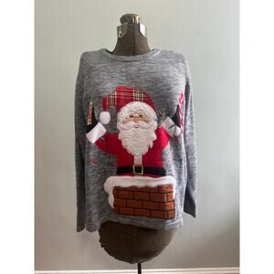 Holiday Time Christmas Santa sweater size XL